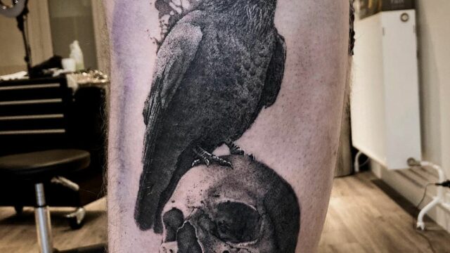 #crow #artistsoninstagram #draw #photooftheday #blackwork #skulltattoo #skull #colortattoo #traditionaltattoo #sketch #substancetattoo